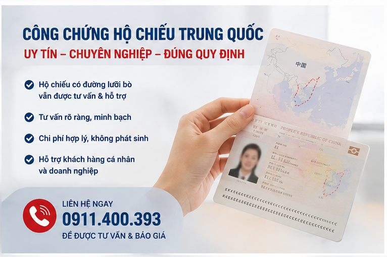 Dịch vụ công chứng hộ chiếu Trung Quốc uy tín